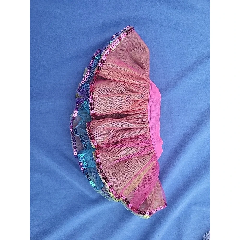 Build‎ a Bear Rainbow Tutu Sparkly Sequin Tulle Ballerina Skirt Reversible